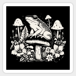 Frog Garden Nature Mushroom Design Sticker